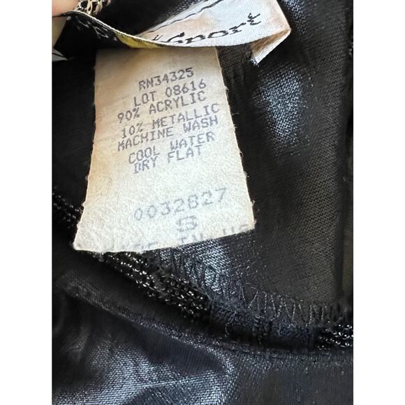 Vintage 80s Faux Leather Metallic Whimsigoth Big Shoulder Dolman Top Women's S - Picture 9 of 9